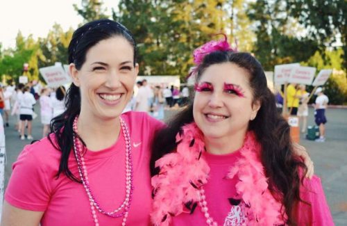 Sarah Garcia with Breast Cancer survivor mom Gail